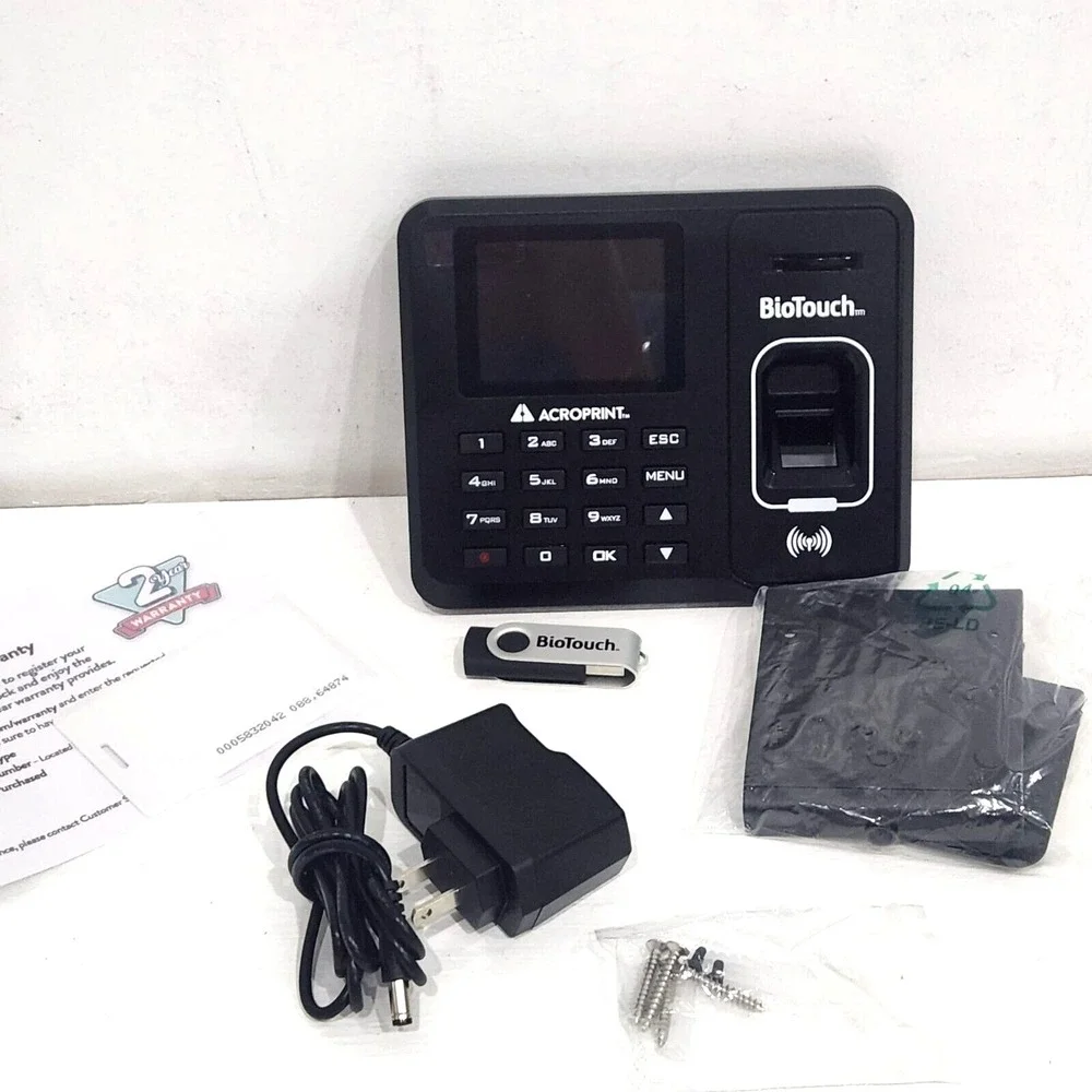 BioTouch Fingerprint Time Clock‎ – Acroprint – No Monthly Fee, USB & Secure Log